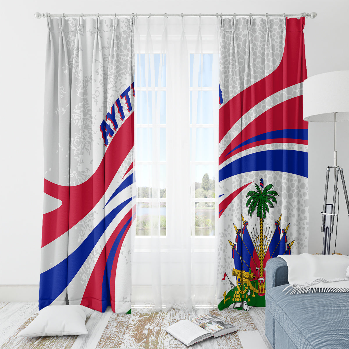 Haiti Independence Anniversary Window Curtain Ayiti Basic Style - Wonder Print Shop
