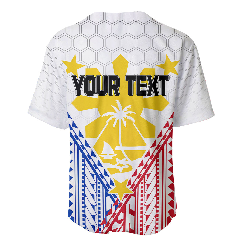 Personalised Philippines Mix Guam Baseball Jersey Filipino Flag Style LT7 - Wonder Print Shop