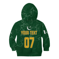 Personalised Pakistan Women Cricket Kid Hoodie Marble Patterns - Wonder Print Shop