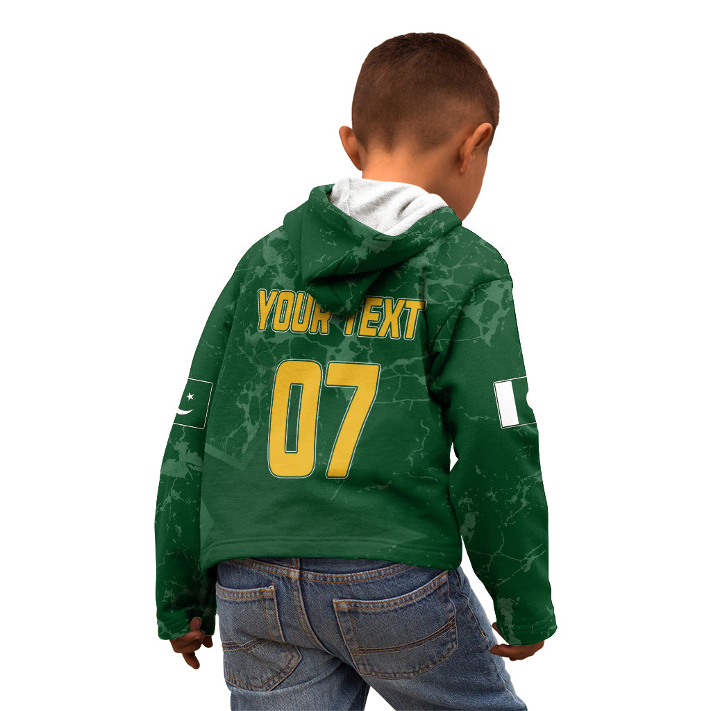 Personalised Pakistan Women Cricket Kid Hoodie Marble Patterns - Wonder Print Shop