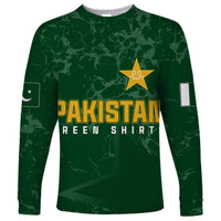Personalised Pakistan Women Cricket Long Sleeve Shirt Marble Patterns - Wonder Print Shop