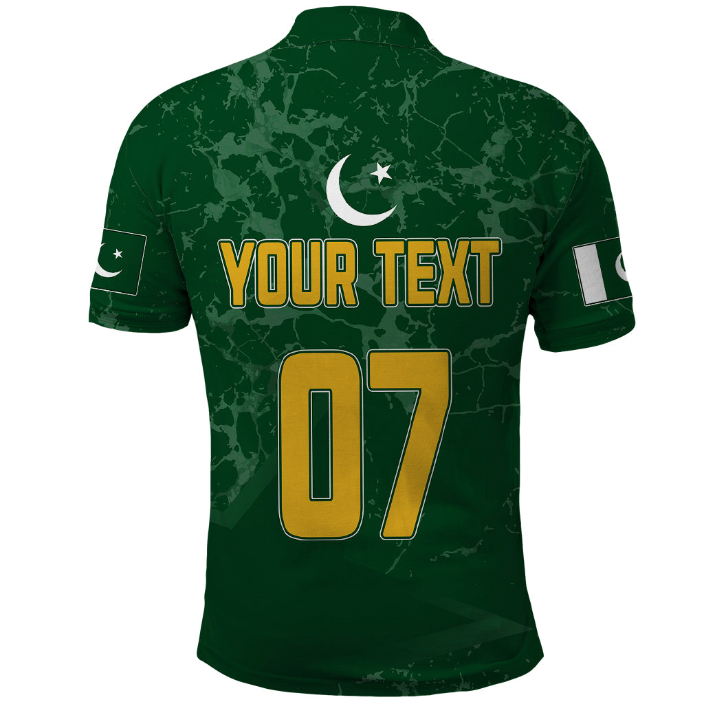 Personalised Pakistan Women Cricket Polo Shirt Marble Patterns - Wonder Print Shop