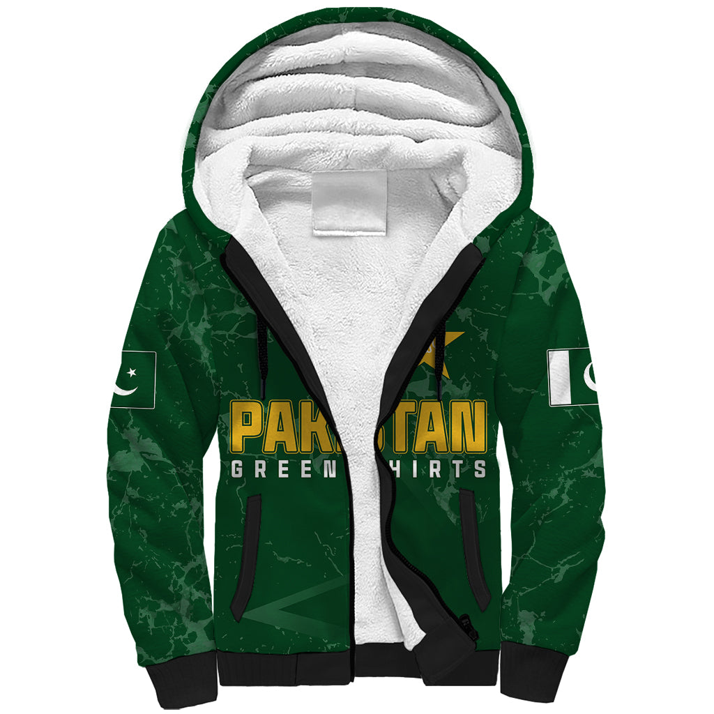 Personalised Pakistan Women Cricket Sherpa Hoodie Marble Patterns - Wonder Print Shop