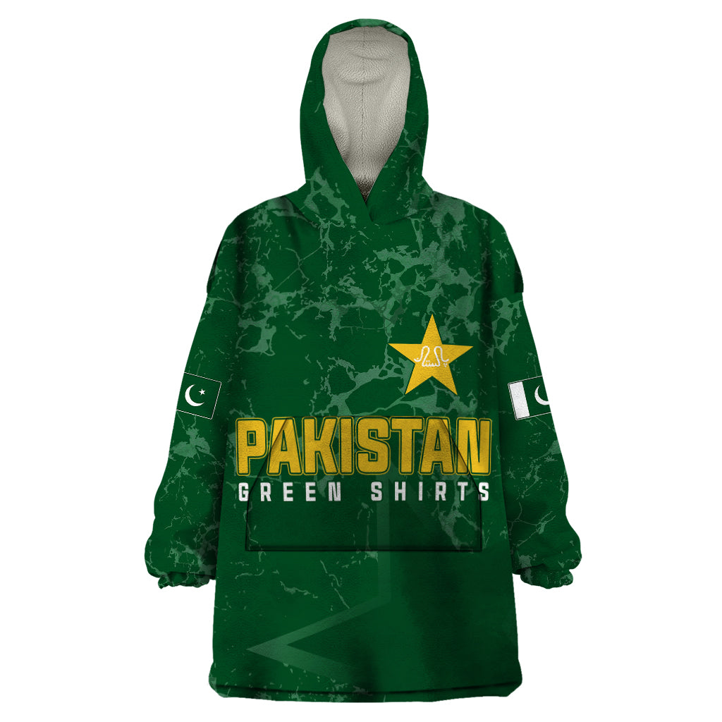 Personalised Pakistan Women Cricket Wearable Blanket Hoodie Marble Patterns - Wonder Print Shop