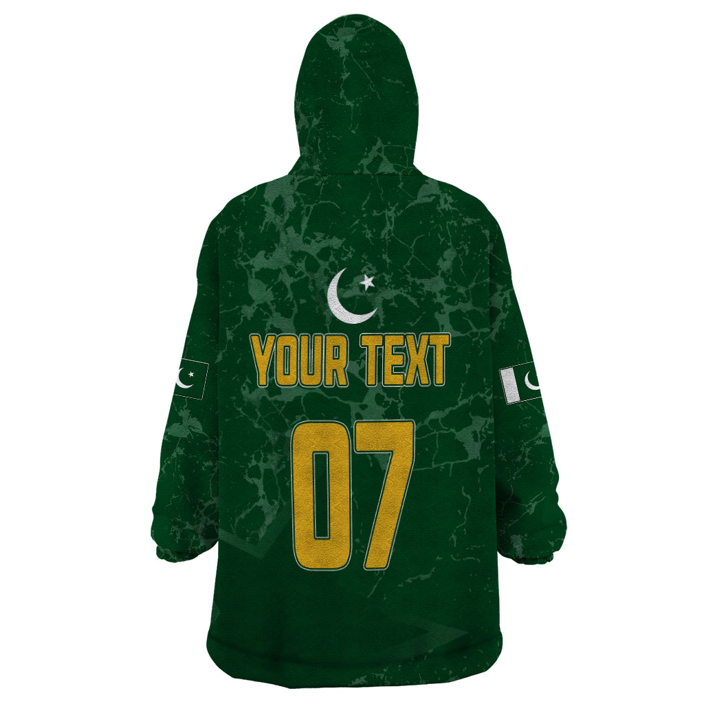 Personalised Pakistan Women Cricket Wearable Blanket Hoodie Marble Patterns - Wonder Print Shop
