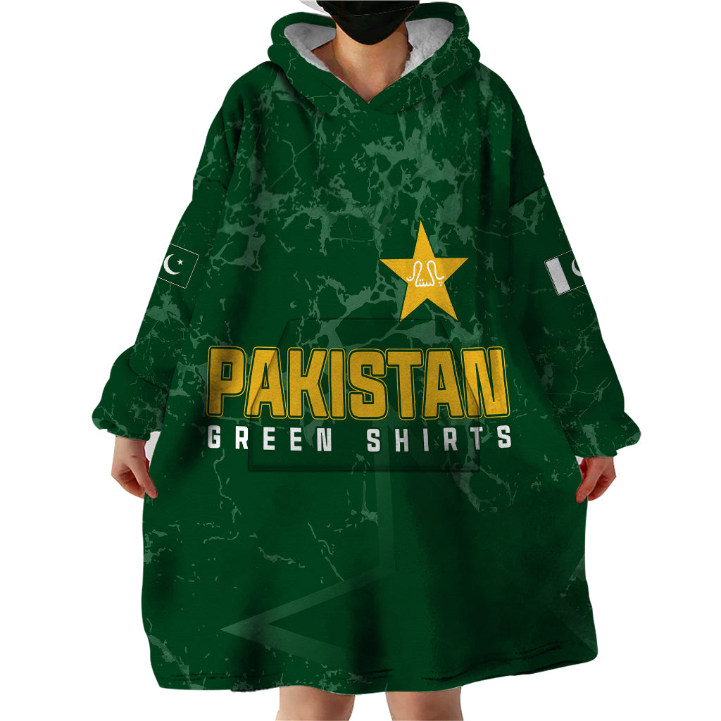 Personalised Pakistan Women Cricket Wearable Blanket Hoodie Marble Patterns - Wonder Print Shop