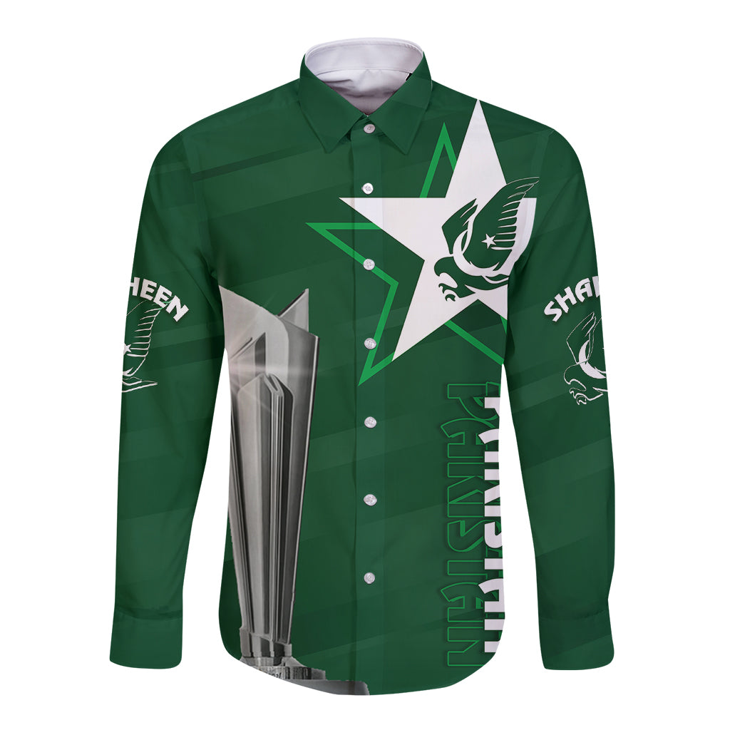 Personalised Pakistan Women Cricket Long Sleeve Button Shirt World Cup T20 Eagle Symbol - Wonder Print Shop