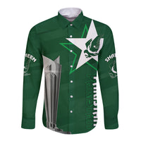 Personalised Pakistan Women Cricket Long Sleeve Button Shirt World Cup T20 Eagle Symbol - Wonder Print Shop
