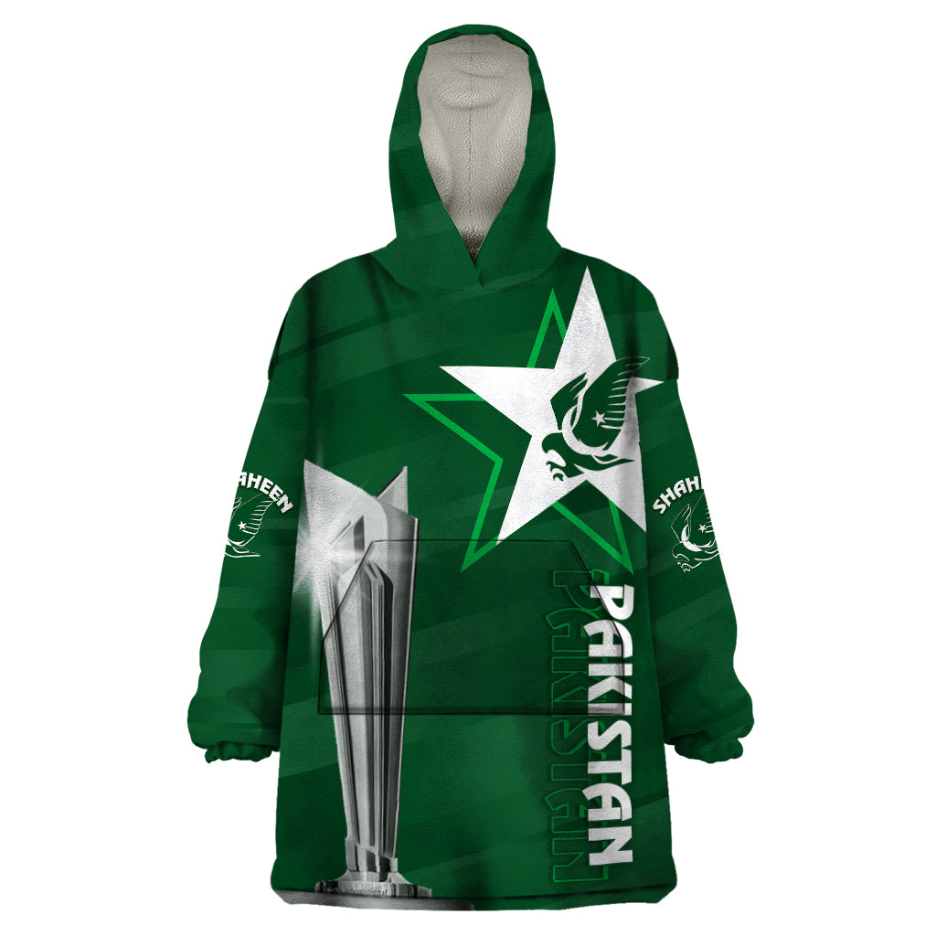 Personalised Pakistan Women Cricket Wearable Blanket Hoodie World Cup T20 Eagle Symbol - Wonder Print Shop