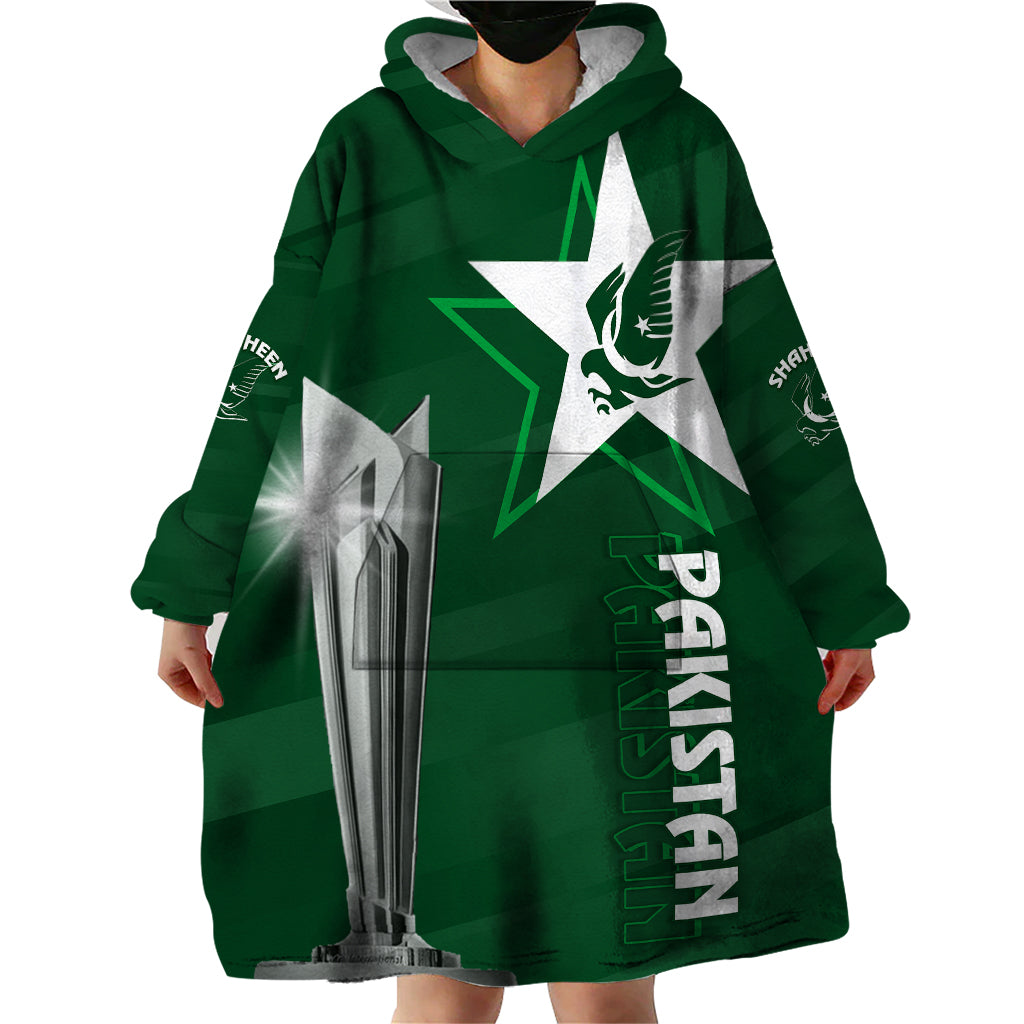 Personalised Pakistan Women Cricket Wearable Blanket Hoodie World Cup T20 Eagle Symbol - Wonder Print Shop