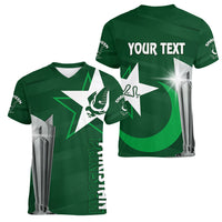 Personalised Pakistan Women Cricket Women V Neck T Shirt World Cup T20 Eagle Symbol - Wonder Print Shop