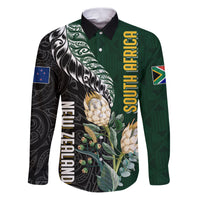 Custom South Africa Mix New Zealand Rugby 2023 Family Matching Puletasi Dress and Hawaiian Shirt World Cup Greatest Rivalry - Wonder Print Shop