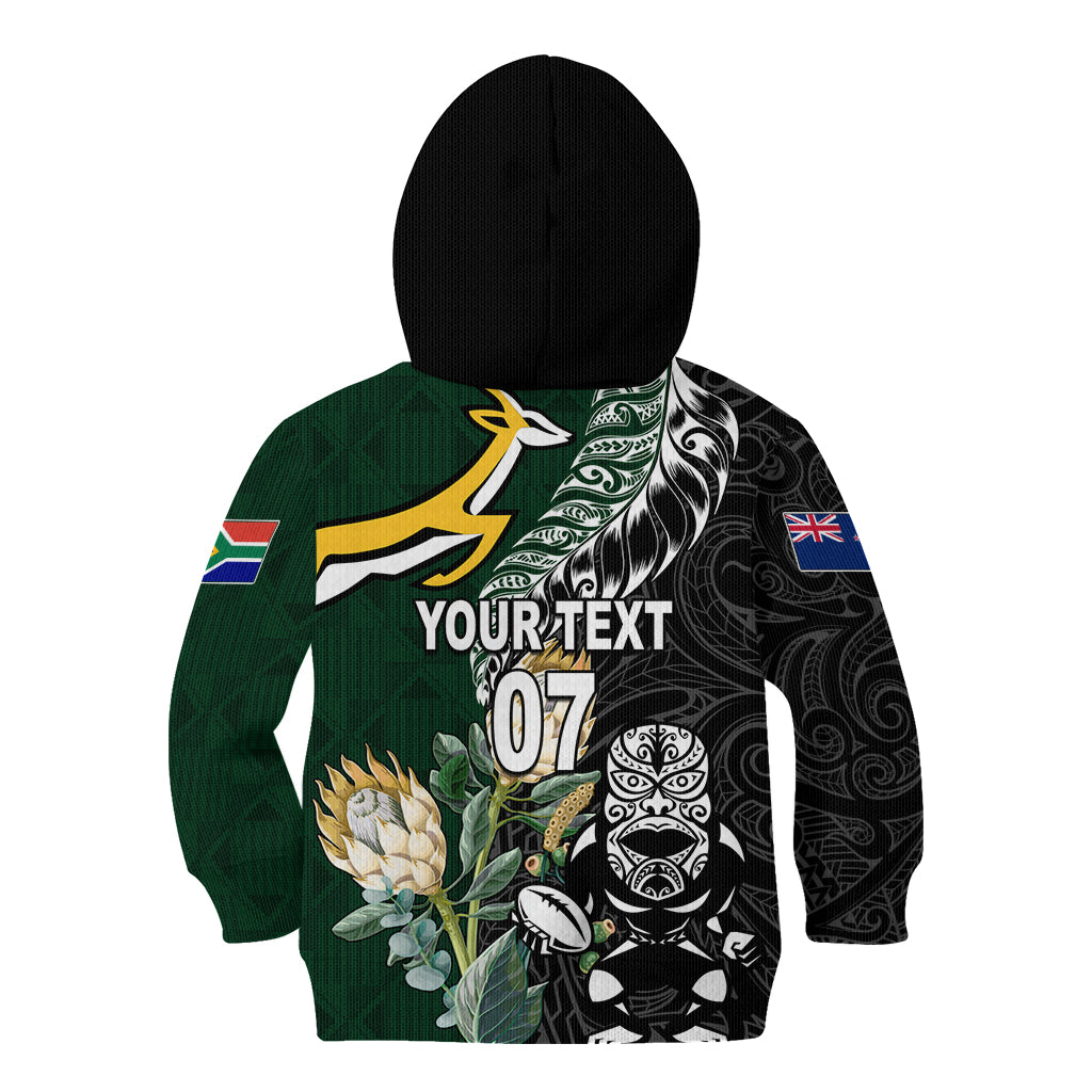 Custom South Africa Mix New Zealand Rugby 2023 Kid Hoodie World Cup Greatest Rivalry - Wonder Print Shop