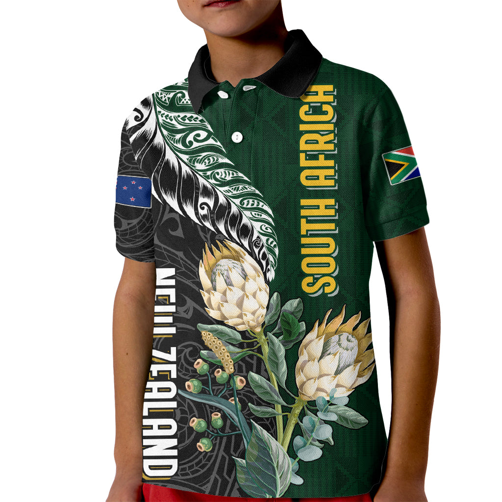 Custom South Africa Mix New Zealand Rugby 2023 Kid Polo Shirt World Cup Greatest Rivalry - Wonder Print Shop