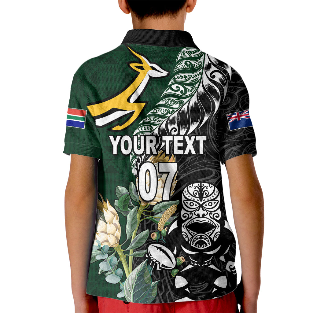 Custom South Africa Mix New Zealand Rugby 2023 Kid Polo Shirt World Cup Greatest Rivalry - Wonder Print Shop