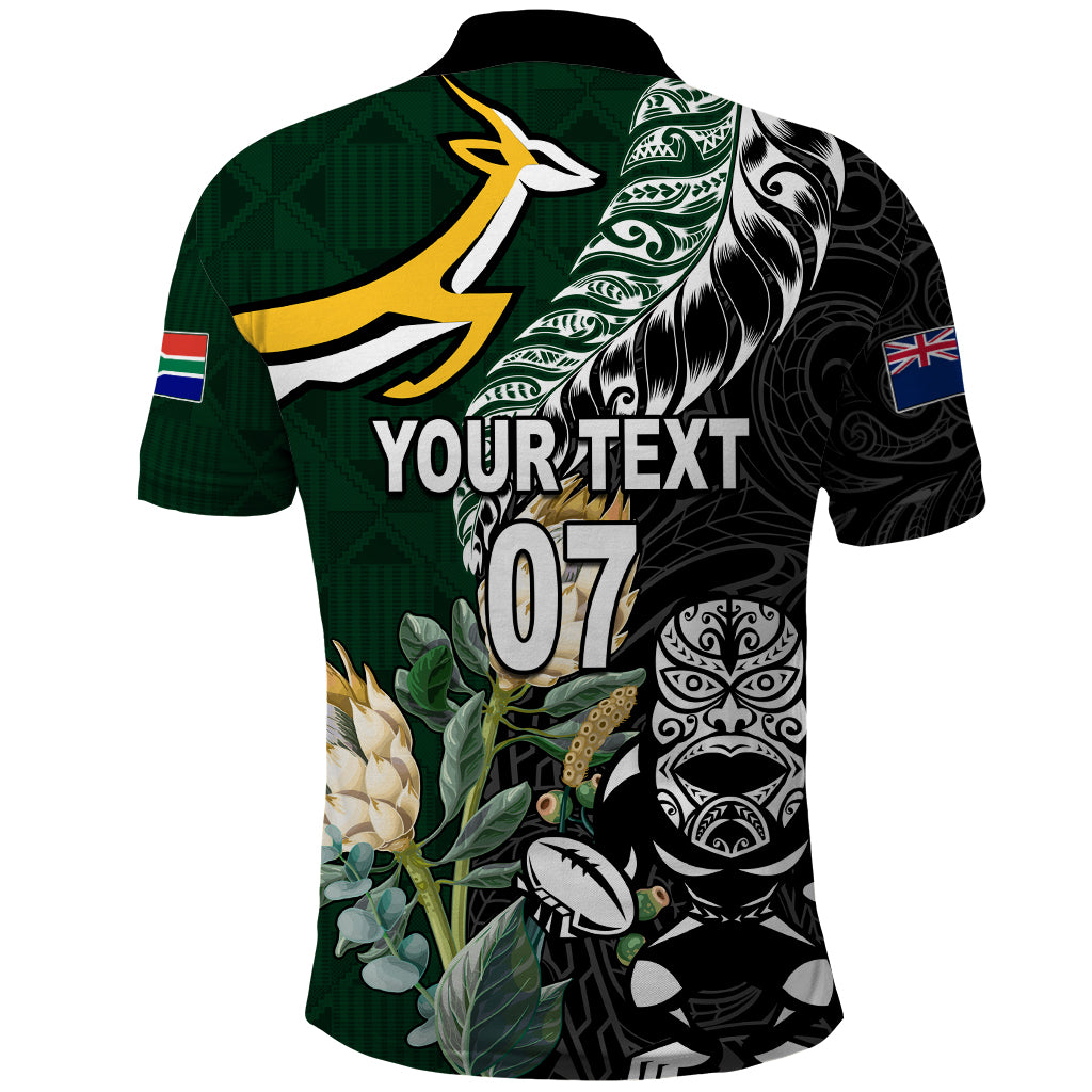 Custom South Africa Mix New Zealand Rugby 2023 Polo Shirt World Cup Greatest Rivalry - Wonder Print Shop