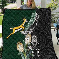 Custom South Africa Mix New Zealand Rugby 2023 Quilt World Cup Greatest Rivalry - Wonder Print Shop