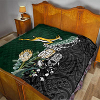 Custom South Africa Mix New Zealand Rugby 2023 Quilt World Cup Greatest Rivalry - Wonder Print Shop