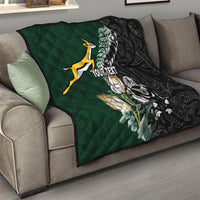 Custom South Africa Mix New Zealand Rugby 2023 Quilt World Cup Greatest Rivalry - Wonder Print Shop