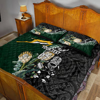 Custom South Africa Mix New Zealand Rugby 2023 Quilt Bed Set World Cup Greatest Rivalry - Wonder Print Shop