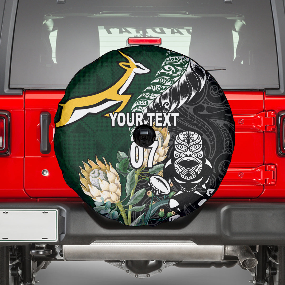 Custom South Africa Mix New Zealand Rugby 2023 Spare Tire Cover World Cup Greatest Rivalry - Wonder Print Shop