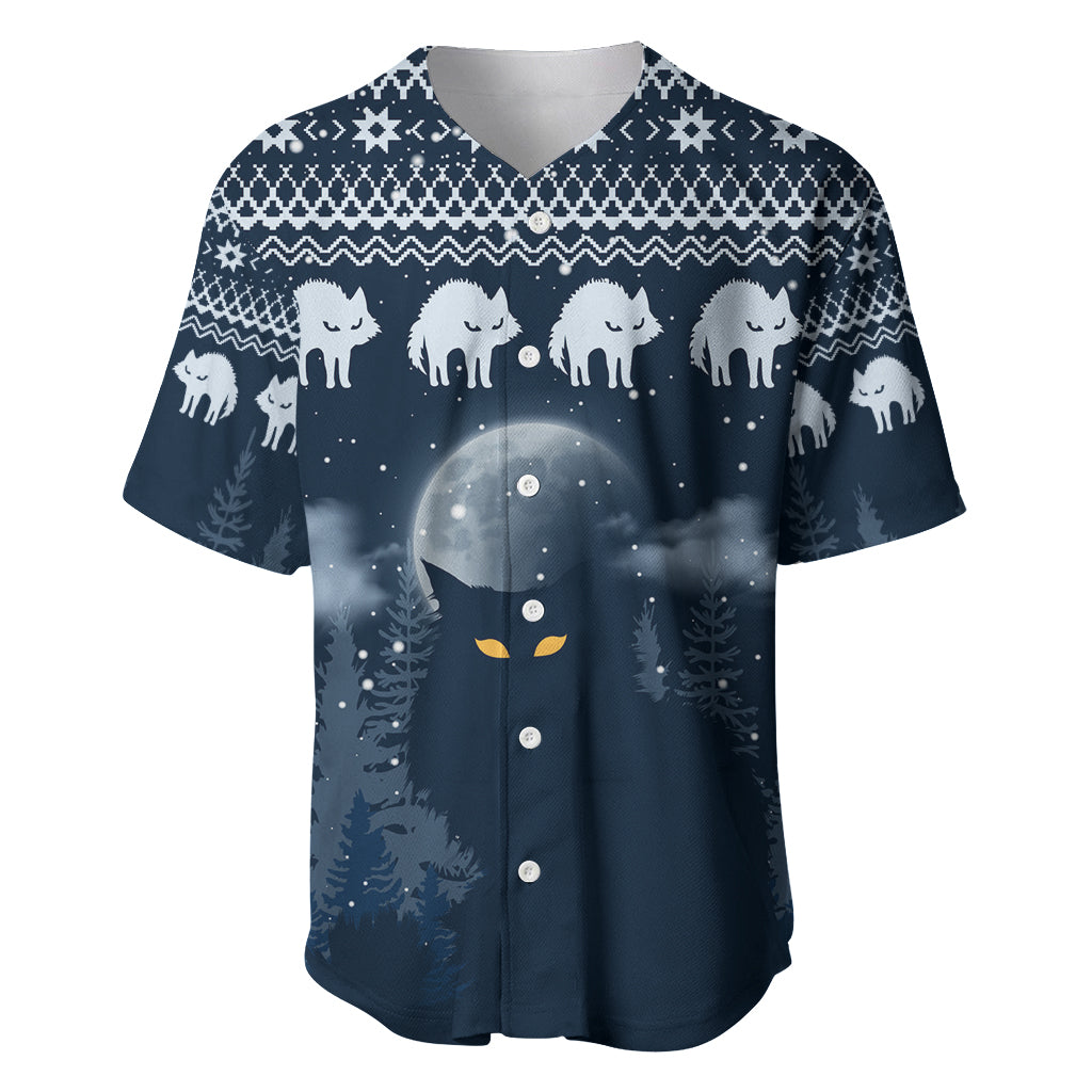 Yule Cat Christmas Baseball Jersey Jolakotturinn Snowy Night LT7 - Wonder Print Shop