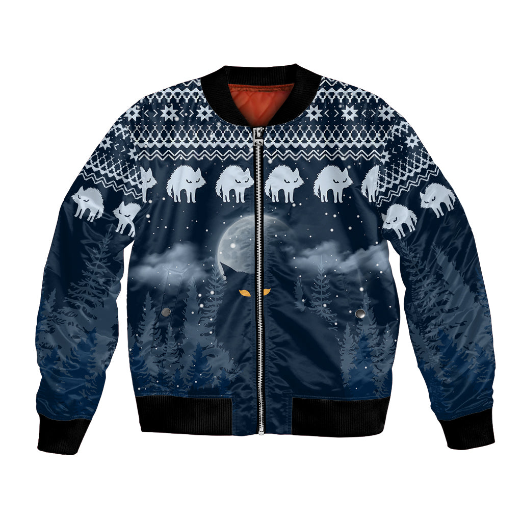 Yule Cat Christmas Bomber Jacket Jolakotturinn Snowy Night LT7 - Wonder Print Shop