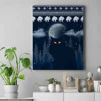 Yule Cat Christmas Canvas Wall Art Jolakotturinn Snowy Night LT7 - Wonder Print Shop