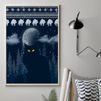 Yule Cat Christmas Canvas Wall Art Jolakotturinn Snowy Night LT7 - Wonder Print Shop