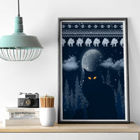 Yule Cat Christmas Canvas Wall Art Jolakotturinn Snowy Night LT7 - Wonder Print Shop