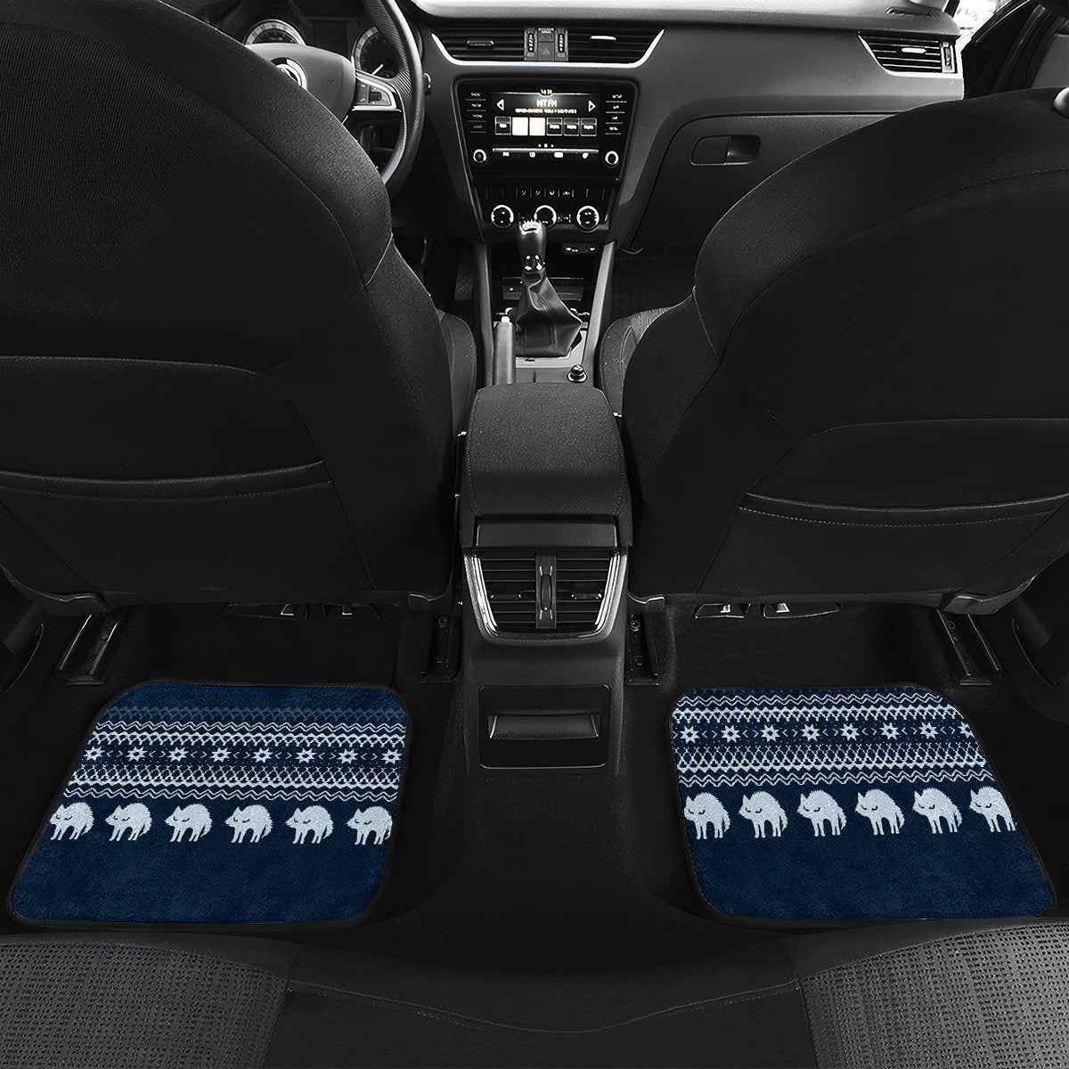 Yule Cat Christmas Car Mats Jolakotturinn Snowy Night LT7 - Wonder Print Shop