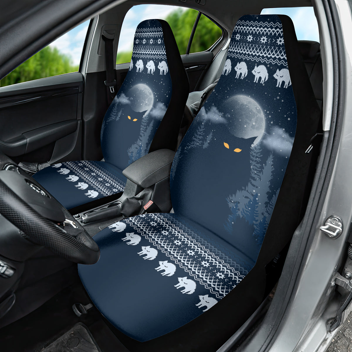 Yule Cat Christmas Car Seat Cover Jolakotturinn Snowy Night LT7 - Wonder Print Shop