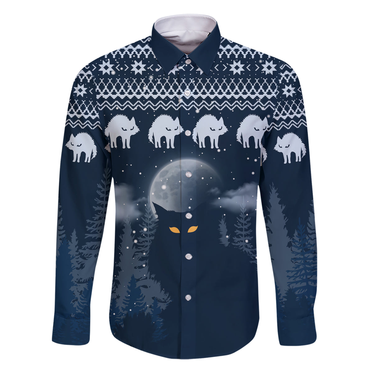 Yule Cat Christmas Family Matching Short Sleeve Bodycon Dress and Hawaiian Shirt Jolakotturinn Snowy Night - Wonder Print Shop