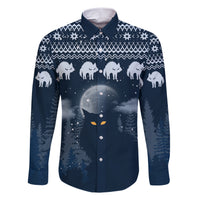 Yule Cat Christmas Family Matching Short Sleeve Bodycon Dress and Hawaiian Shirt Jolakotturinn Snowy Night - Wonder Print Shop