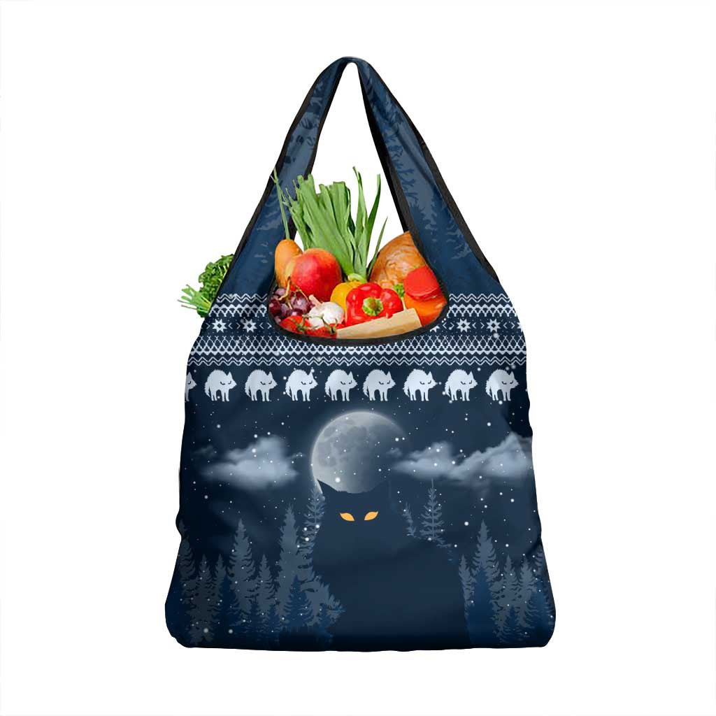 Yule Cat Christmas Grocery Bag Jolakotturinn Snowy Night