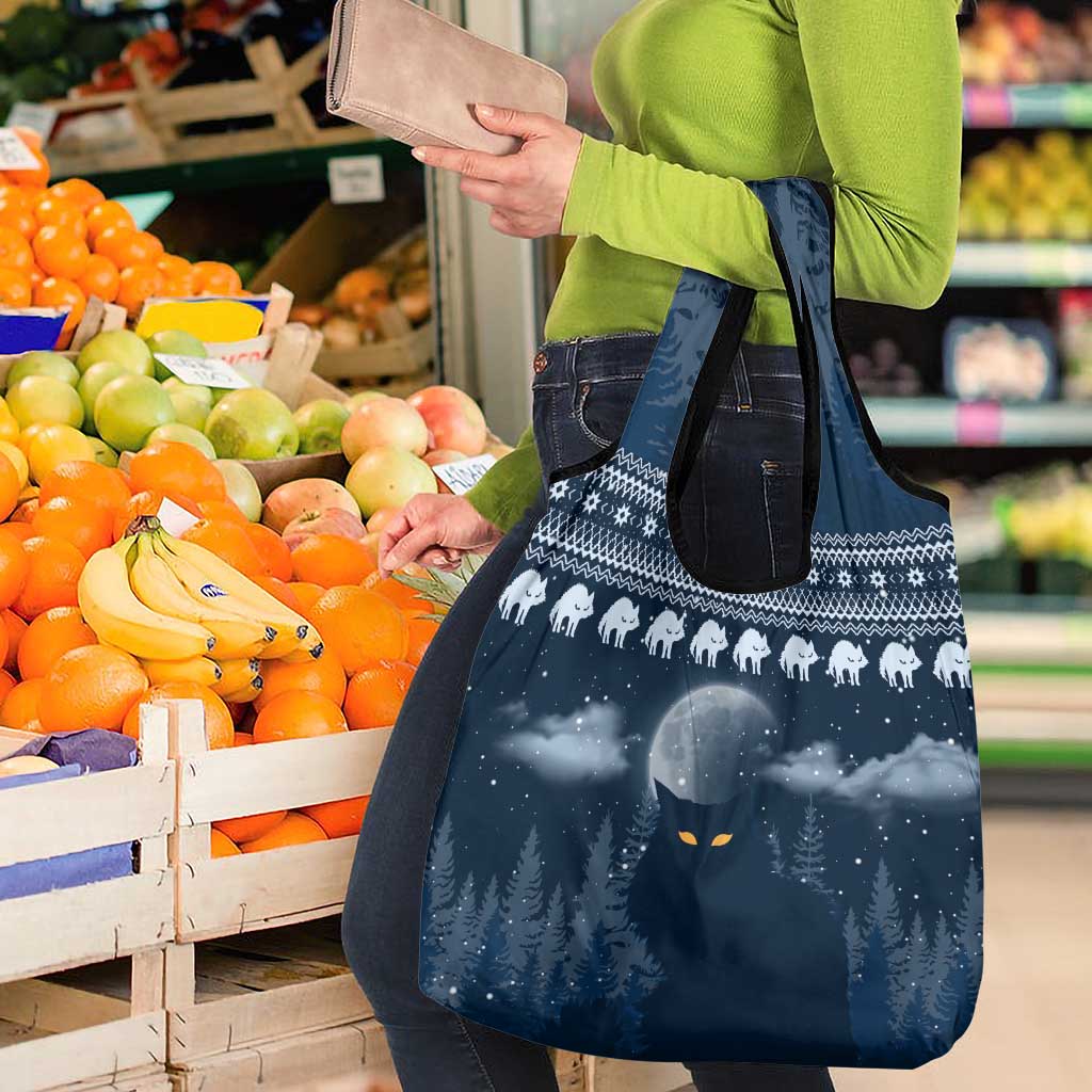 Yule Cat Christmas Grocery Bag Jolakotturinn Snowy Night