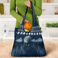 Yule Cat Christmas Grocery Bag Jolakotturinn Snowy Night