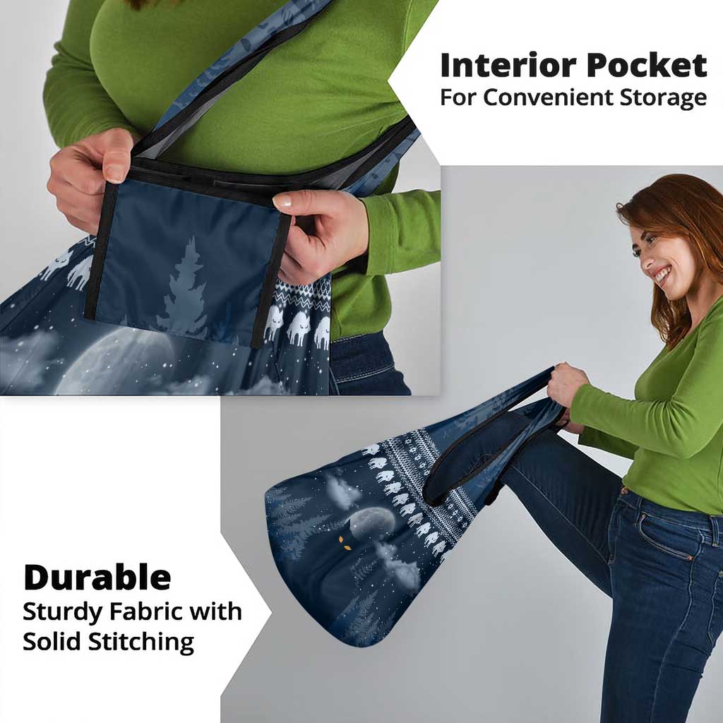 Yule Cat Christmas Grocery Bag Jolakotturinn Snowy Night