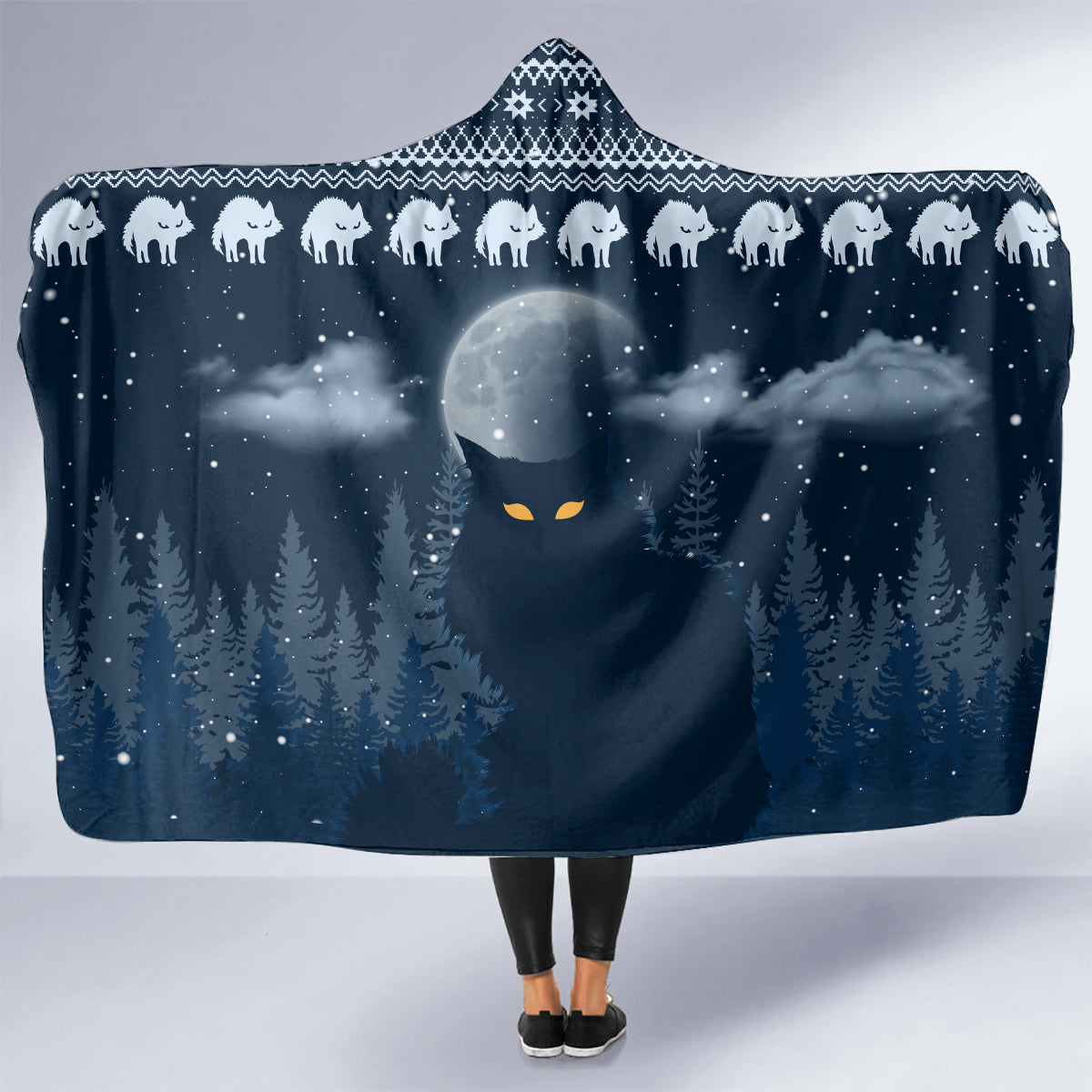 yule-cat-christmas-hooded-blanket-jolakotturinn-snowy-night