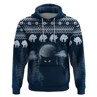 Yule Cat Christmas Hoodie Jolakotturinn Snowy Night - Wonder Print Shop