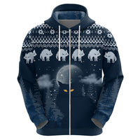 Yule Cat Christmas Hoodie Jolakotturinn Snowy Night - Wonder Print Shop