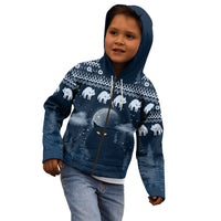Yule Cat Christmas Kid Hoodie Jolakotturinn Snowy Night - Wonder Print Shop