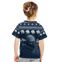 Yule Cat Christmas Kid T Shirt Jolakotturinn Snowy Night - Wonder Print Shop