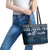 Yule Cat Christmas Leather Tote Bag Jolakotturinn Snowy Night - Wonder Print Shop