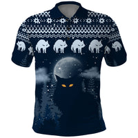 Yule Cat Christmas Polo Shirt Jolakotturinn Snowy Night - Wonder Print Shop
