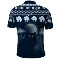 Yule Cat Christmas Polo Shirt Jolakotturinn Snowy Night - Wonder Print Shop