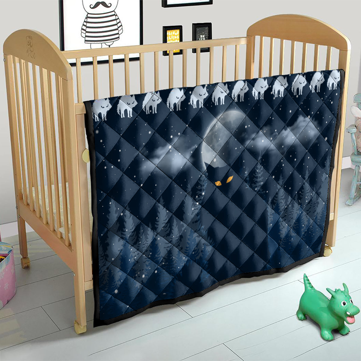 Yule Cat Christmas Quilt Jolakotturinn Snowy Night - Wonder Print Shop