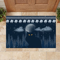 Yule Cat Christmas Rubber Doormat Jolakotturinn Snowy Night - Wonder Print Shop