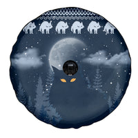 Yule Cat Christmas Spare Tire Cover Jolakotturinn Snowy Night - Wonder Print Shop