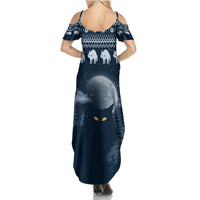 Yule Cat Christmas Summer Maxi Dress Jolakotturinn Snowy Night - Wonder Print Shop